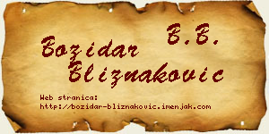 Božidar Bliznaković vizit kartica